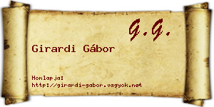 Girardi Gábor névjegykártya